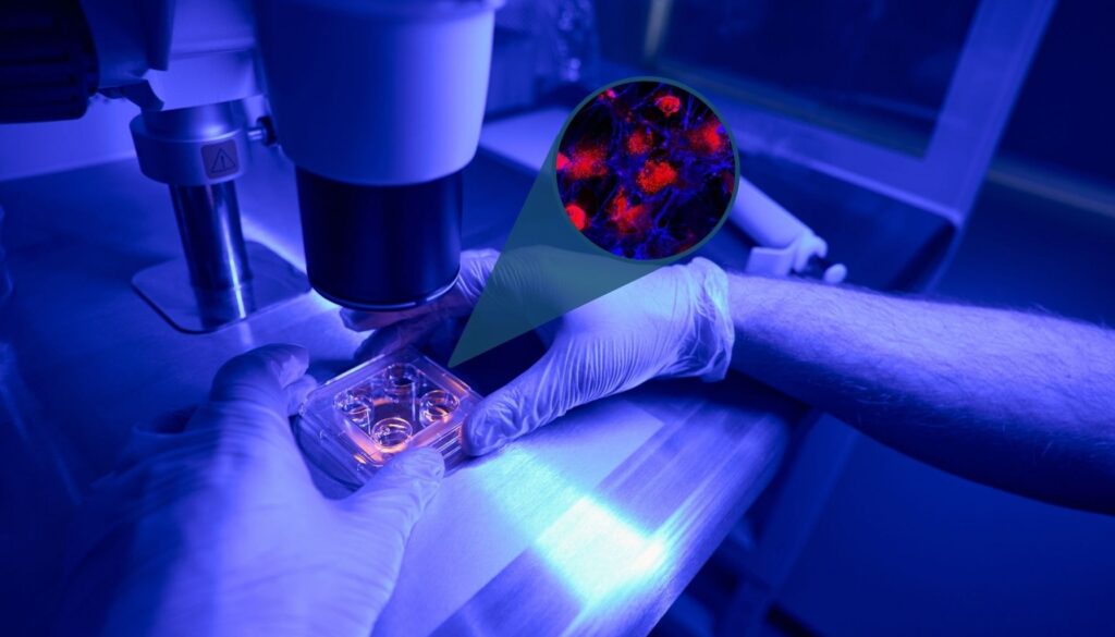 Inspecting Stem Cells Under A Microscope