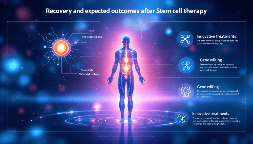 Visual representation of recovery and expected outcomes after stem cell therapy.