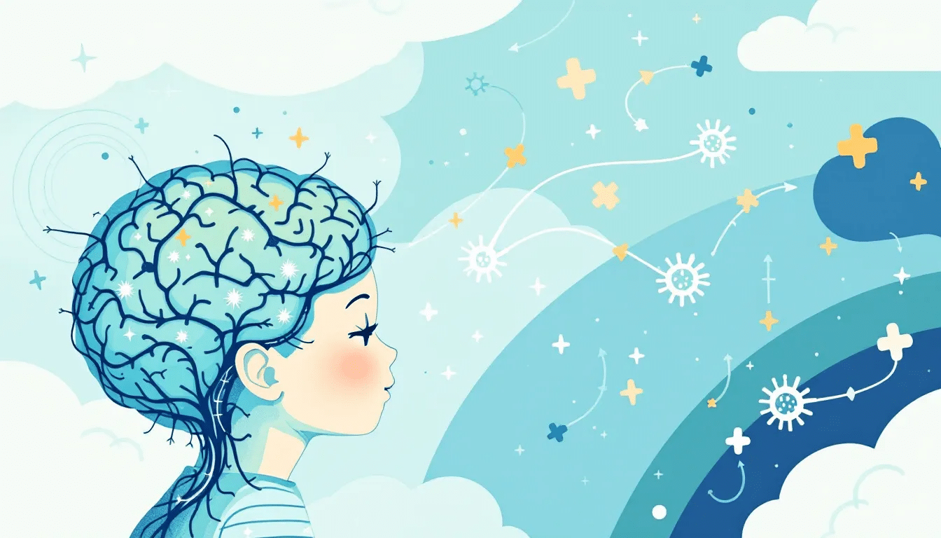 An image depicting how stem cell infusion therapy targets autism symptoms in children.