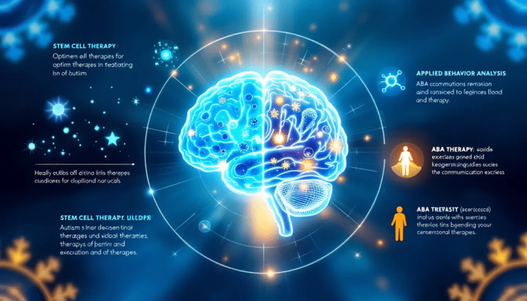 A diagram showcasing combined therapies for optimal outcomes in treating autism, including stem cell therapy.