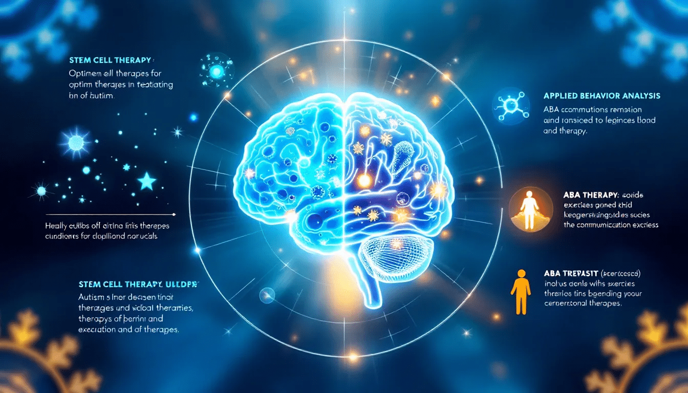 A diagram showcasing combined therapies for optimal outcomes in treating autism, including stem cell therapy.